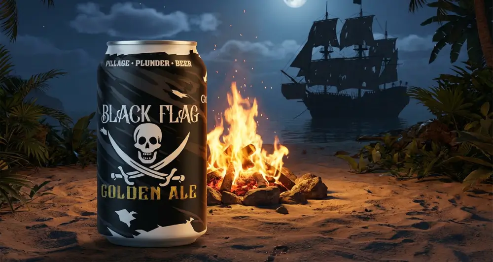 Black Flag Golden Ale represents the signature Sarasota craft brewery style of Gulf Coast Brewing Company.