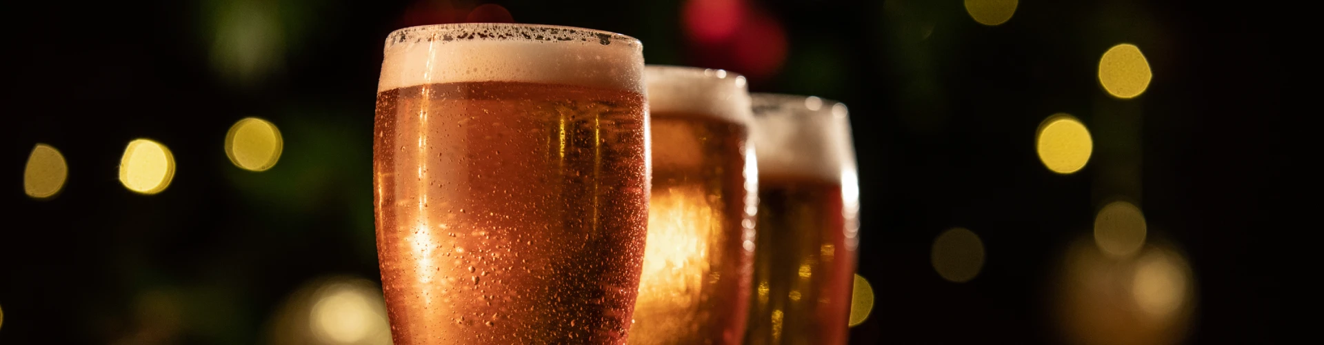 Champagne bubbles and soft lights create a festive mood for craft brewery events Sarasota at Gulf Coast Brewing Company.