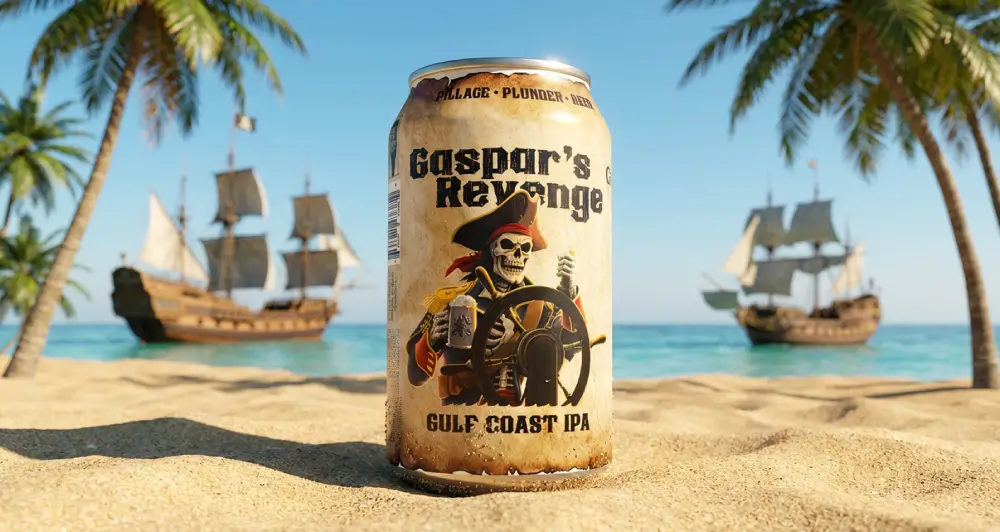 Gaspar's Revenge IPA from Gulf Coast Brewing Company stands out in the Florida craft beer scene in Sarasota, FL.