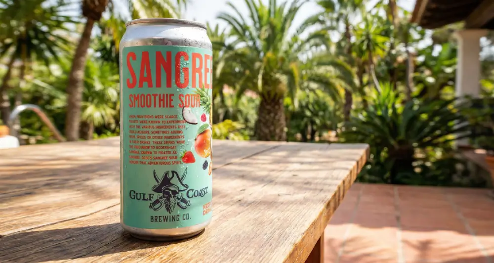 Sangree Smoothie Sour brings a colorful touch to the Florida craft beer collection from Gulf Coast Brewing Company in Sarasota, FL.